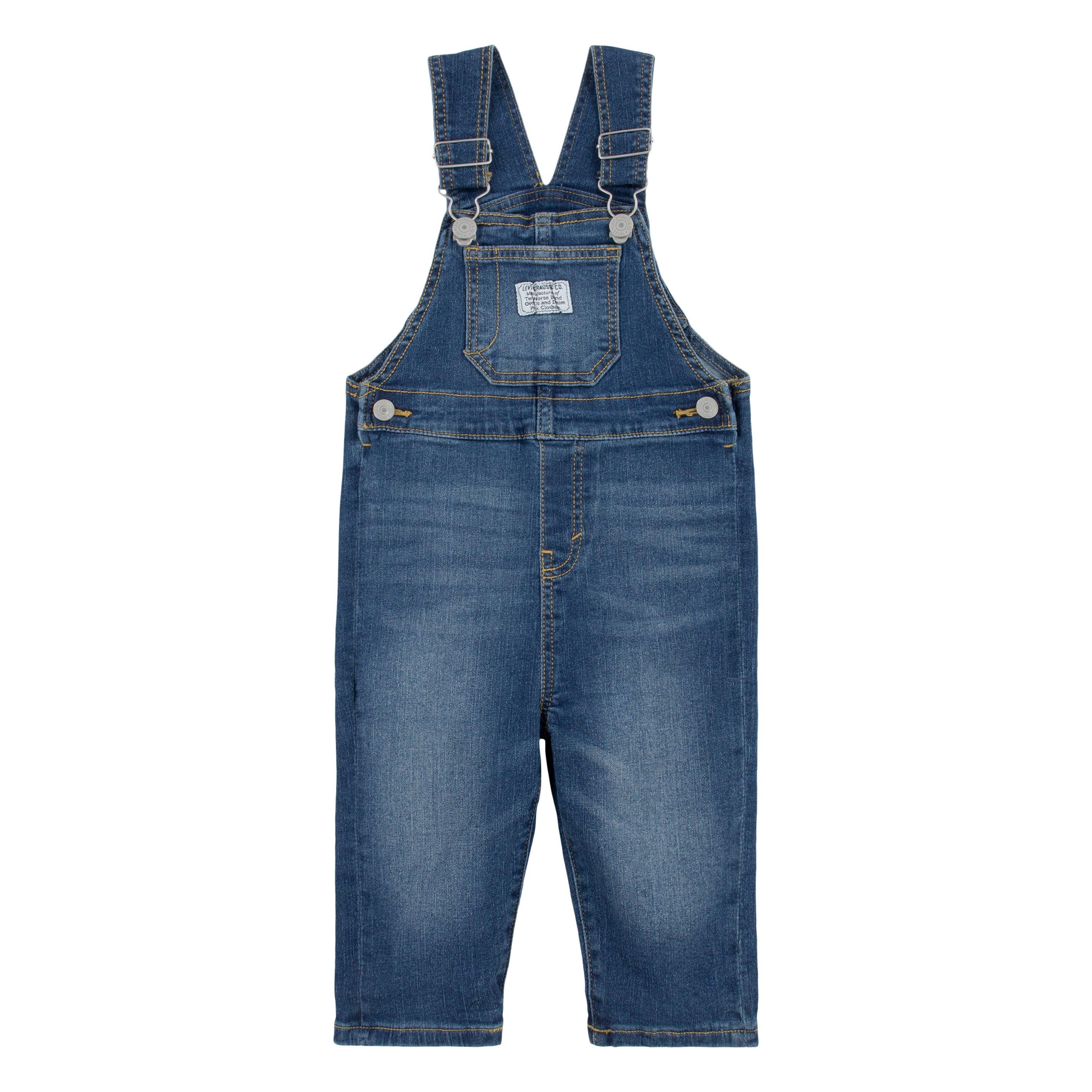 Levi's Infant Boys' Lightweight Dark Wash Denim Overalls - BLUE